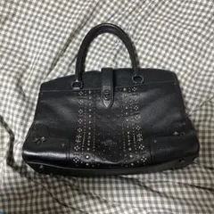 【美品】COACH コーチ 2way ハンドバッグ スタッズ　ターンロック 黒
