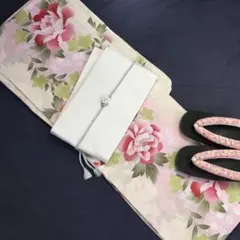 若竹色♪百花繚乱 浅翠に三色小菊☆綿100% 大人 浴衣☆高級 浴衣 3点