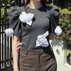 【新品未使用】Bibiy. ROSETTE TEE GRAY グレー Bibiy. ROSETTE TEE GRAY グレー - メルカリ