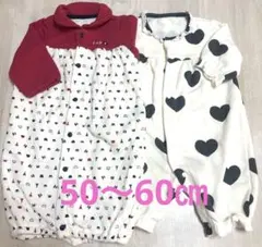 裏起毛 ロンパース 女の子 ベビー 子ども服 2way 50〜60㎝ 新生児