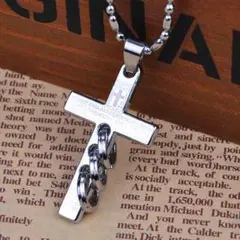 十字架 ネックレス 3連リング