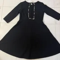 GLISSE 黒 M ひざ丈ワンピース 長袖