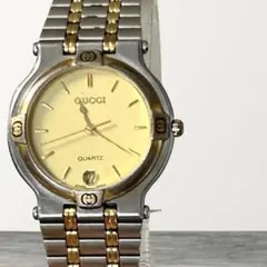 GUCCI 9000M メンズ腕時計 コンビ デイト 稼働品 新品電池交換済み