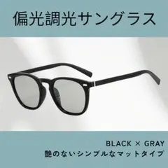 サングラス 偏光 調光 グレー ウェリントン 釣り ドライブ UVカット 旅行