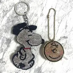 スヌーピー チャーリーブラウン キラキラ キーホルダー