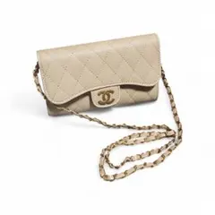 ポ*マ様 シャネル　チェーンウォレット　ショルダー　ベージュ　ノベルティ