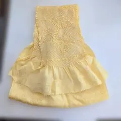 黄色い帯揚げ フリル付き