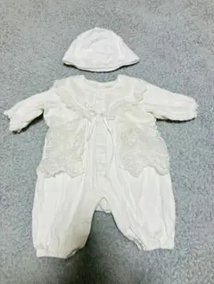 セレモニードレス ベビードレス 帽子付き 新生児 退院着 お宮参り 白
