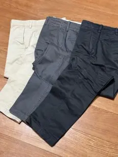 ユニクロ スリムフィットチノ 3色セット (ベージュ、ダークグレー、ブラック)
