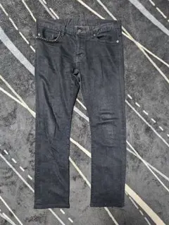 00s HYSTERIC GLAMOUR スタッズ スキニーデニム ブラックのサムネイル
