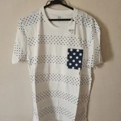 【新品未使用】graniph グラニフ　ホワイト ドット柄 Tシャツ Mのサムネイル