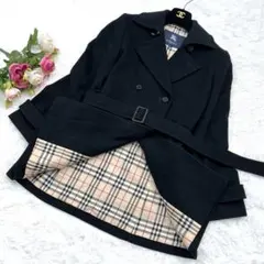 【アンゴラ混】 バーバリー ロンドン ピーコート ショート ジャケット ブラック