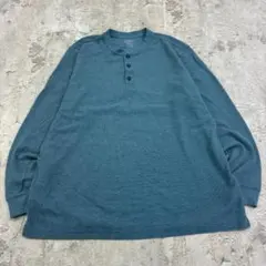 く*き様 L.L.Bean　エルエルビーン サーマル ヘンリーネック XL 青