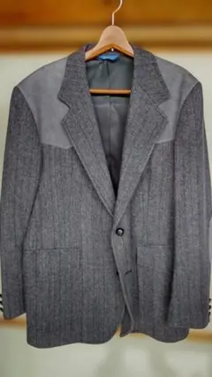 希少 70s USA ペンドルトン レザー切替 テーラード ツイード ジャケット PENDLETON（ペンドルトン） 50's PENDLETON Wool Check Tailor Jacket