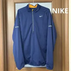 【NIKE】 DRY-FIT ハーフジッププルオーバー ネイビー Ｌ