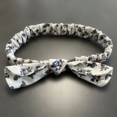 ベビー　花柄リボン付きヘアバンド　カチューシャ