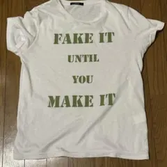Valman FAKE IT UNTIL YOU MAKE IT Tシャツ　白