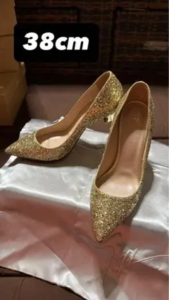 Giuseppe Zanotti ゴールド グリッター パンプス 38のサムネイル