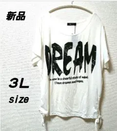 ３Ｌ 新品 ロゴＴシャツ 裾左右絞り 伸縮性あり 大きいサイズ