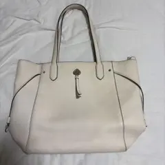 Kate Spade ホワイトレザートートバッグ