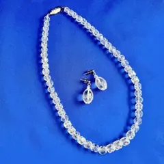 天然クリスタル ネックレスとピアス 本水晶 Silverのサムネイル