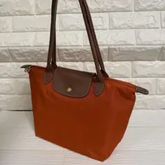 【美品】ロンシャン ル プリアージュ S トートバッグ ハンドバッグ オレンジ