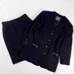 バーバリー セットアップ ノーカラー 金ボタン ホースビット スカート