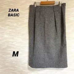 ZARA BASIC タイトスカート【M】ひざ丈 ウール オフィス 0513のサムネイル