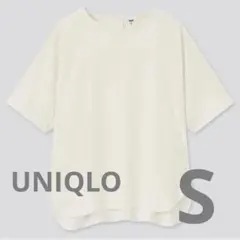 UNIQLO 半袖 シルフィールブラウス オフホワイトのサムネイル