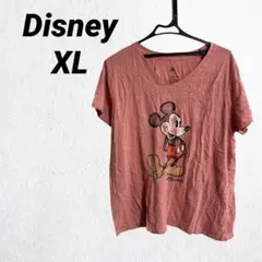 Disney ディズニー ミッキーマウス Tシャツ ピンク【XL】半袖