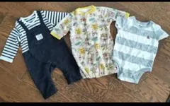 ベビー服 ロンパース カバーオール 3点セット まとめ売り