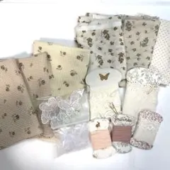 即日発送　韓国生地 ハギレセット レース 花柄生地 ハンドメイド