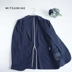 美品✨Mitsumine シアサッカー 伸縮 洗える テーラード ネイビー Mのサムネイル