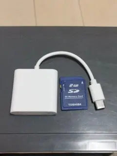カードリーダー typeC SDカード付き　 データ転送 写真 　コンデジのサムネイル