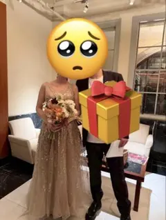 カラードレス　シャンパンゴールド　結婚式　披露宴　お色直し