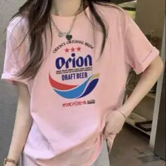 オリオンビールロゴTシャツ　ピンク　XL(LL)