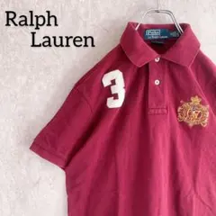 ポロ ラルフローレン えんじ カスタムフィット 半袖 ポロシャツ 刺繍 古着