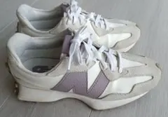 ニューバランス327　ホワイト×ラベンダー　24cm
