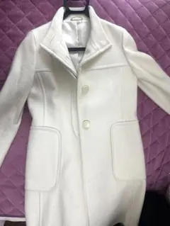 MERLOSE Tiara アンゴラ混 ホワイトミディアムコート Mサイズ