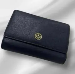 TORY BURCH 三つ折り財布 ネイビー レザーのサムネイル