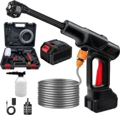 高圧洗浄機 コードレス 充電式 噴射距離10M 6in1ノズル 自吸式噴射