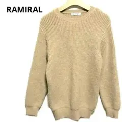 RAMIRAL【ラミラル】　起毛リブニットセーター　やや肉厚　プルオーバー　38