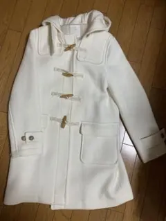 ホワイト ダッフルコート Mサイズ フード付き