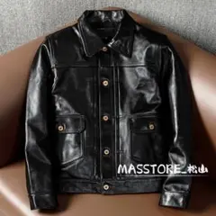 美品 メンズ 革ジャン 馬革 本革 レザージャケット ライダース S-5XL