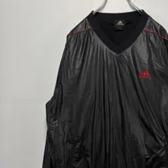 adidas アディダス ナイロンプルオーバー ジャケット 刺繍ロゴ 古着