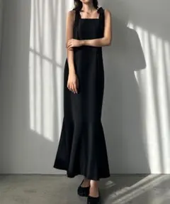 Louere ショルダーリボンマーメイドキャミワンピース
