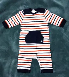 ストライプ柄ロンパース　長袖　ポケット付き petit bateau 新品