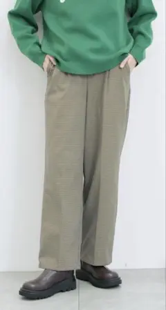 SamansaMos2blue【吸湿発熱】マルチスタイルストレートパンツ