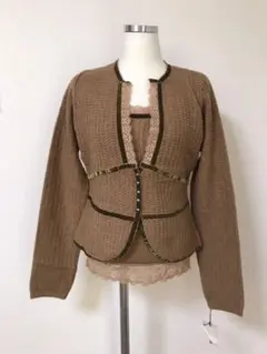 期間限定価格♪イプダ定価14700アルパカ100%レース使いツインカーディガン新