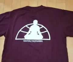 ヨガ蓮華座プリント インド製 Tシャツ ワイン